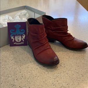 Wine colored Fergie ankle boots. Never worn!